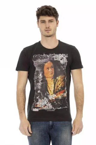 Vintage Kunstprint T-Shirt Kurzarm Rundhalsausschnitt