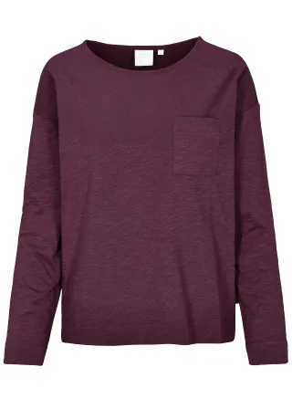 THE FASHION PEOPLE - Longsleeve with chest pocket burgundy - Gr. - S