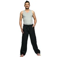 SIMANDRA Haremshose Cargohose aus Baumwolle (1-tlg) im Cargo-Stil mit Gummibund & vielen Taschen geradem Bein