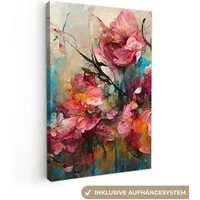 OneMillionCanvasses® Leinwandbild Kunst - Blumen - Rosa - Rosen - Natur, Fotodruck (1 St), Leinwand Canvas Wandbild, Wanddekoration 20x30 cm
