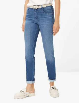 Brax Damen Röhrenjeans Style SHAKIRA USED STONE BLUE, denim blau, Gr. 48L