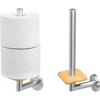 bremermann Toiletten-Ersatzrollenhalter Bad-Serie PIAZZA BAMBUS - mit Bambusboden und Edelstahl (1-St)
