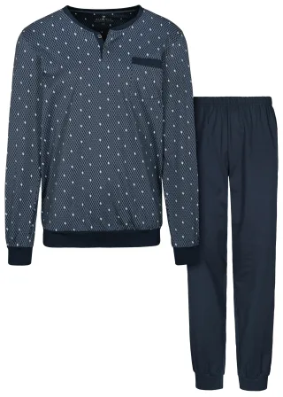 BASEFIELD - He.-Pyjama Merzerisiert ink/ash aop - Gr. - M