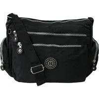 BAG STREET Schultertasche Bag Street Nylon schwarz Sportliche Damen (Schultertasche), Damen, Jugend Schultertasche Nylon, schwarz ca. 30cm x ca. 22cm