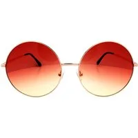 LUXXADA Sonnenbrille (Damen Brille Festival Nickelbrille Übergroß mit Brillenbeutel) Hippie Brille Vintage Gestell XXL Verlaufsgetönte farbige Gläser