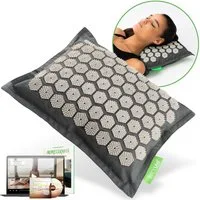 BACKLAxx® Akupressurmatte Akupressurkissen Nackenkissen für Nacken Schulter Rücken Beine (Akupressur, Kissen mit 3.168 Spitzen, inkl. Video Guide), für Verspannungen Nacken Rücken Beine & gegen Kopfschmerzen & Migräne