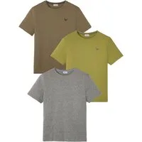 bonprix T-Shirt (Packung, 3-tlg., 3er) Regular Fit, Kurzarm, für den Alltag, aus Baumwolle und Viskose