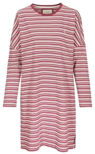 IN LINEA - Da.-Sleepshirt crimson stripe - Gr. - 38