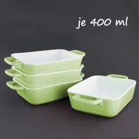 KVOTA Auflaufform 4-er Set rechteckig, keramik 400ml,MINI,ca.9,5x4x13cm,für je 1 Portion, Keramik, (4-St), Antikratz-Glasur