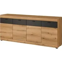 Home affaire Sideboard Soleto, moderner Schrank, Kommode, 200 cm breit, zeitlos, schwarze Griffe aus Metall, ausreichend Stauraum