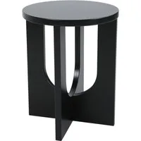 en.casa Beistelltisch, »Kysdajore« rund MDF 50 x Ø40 cm Schwarz
