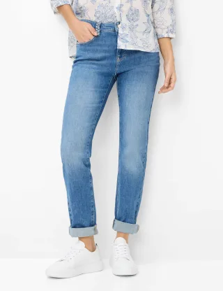 Brax Damen Five-Pocket-Hose Style MARY USED VINTAGE BLUE, denim blau, Gr. 48L