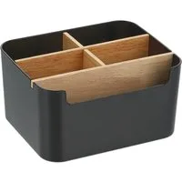 FELIXLEO Briefablage Bambus Schreibtisch Organizer 5 Fächer Stifthalter Schwarz (1-St)