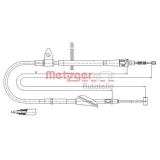 Metzger Bremsseil hinten rechts Opel Agila