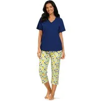 comtessa Schlafanzug Summer Whisper (Set, 2 tlg., 2-teilig) Damen Pyjama 2-teilig 7/8 Hose Baumwolle große Größen Sommer