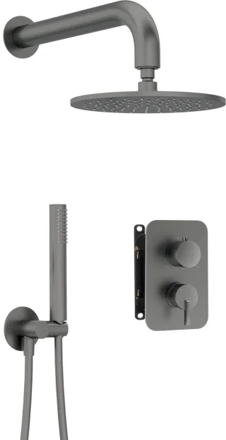 Neuesbad Serie 600 Unterputz Dusch-Set und Kopfbrause, Oberfläche: Titanium NB1BXYYDQSM1