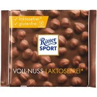 Ritter SPORT Schokolade, Ritter Sport Voll Nuss laktosefrei mit ganzen Haselnüssen 100g