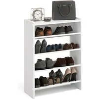 KOMTO Schuhregal Elexis 4 Schmal - Schuhablage Flur mit 4 Ebenen Offener Schuhschrank, Schuhschrank Schuh Organizer Platzsparend, 60 x 25 x 80 cm