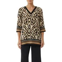 comma Klassische Bluse mit All-Over Print