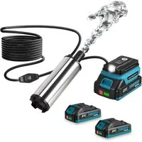 Yofidra Wasserpumpe 3000 L/h Kleine Tragbare Vielzweckpumpe mit 2x Akkus, 5m Kabellänge, für Schwimmbecken, Tank, Garten, Keller, Camping