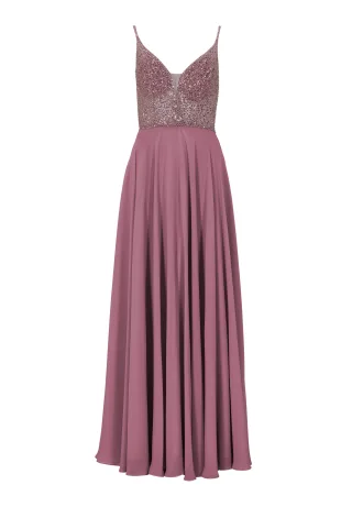 hey kyla - Abendkleid aus Materialmix rose berry - Gr. - 36