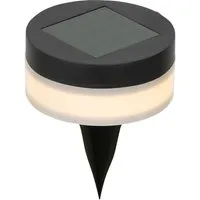 Lumineo LED Solarleuchte, Dauerlicht, warmweiß, Solar LED Wegeleuchte 9x12cm Kunststoff Schwarz / Warmweiß