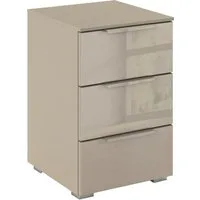 rauch Nachtkommode Nachttisch Nachtkonsole MONTCLAR Frontauswahl Dekor/Hochglanz/Glas (Breite 40 cm / Höhe 61 cm, inkl. Soft-Close-Funktion), mit 3 geräumigen Schubladen, viele Griffvarianten MADE IN GERMANY