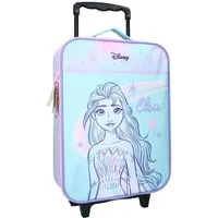 Disney Frozen Kinderkoffer Eiskönigin Elsa Trolley Koffer Kindertrolley Trolly Kinder Mädchen, 2 Rollen, Innenmaß: 40x30x10cm (12 Liter), Gesamtmaße: 47x31x13cm (Griff: 76cm)