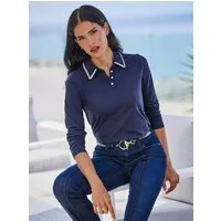 heine T-Shirt Langarm-Poloshirt