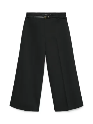 VERO MODA - VMELMA HW WIDE CULOTTE BELT PANT NOOS Black - Gr. - 32