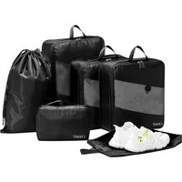 CALIYO Kofferorganizer Compression Packing Cubes Set für mehr Platz im Koffer & Backpack (6-tlg), Packtaschen mit Kompression für Rucksack & Koffer