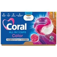 Coral CORAL Waschmittel Color All in1 Caps 15WL Colorwaschmittel (Schutz vor Farbverblassen)