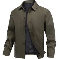 Allthemen Bomberjacke mit Knöpfen Blouson Herren casual Harrington Jacke für Herbst