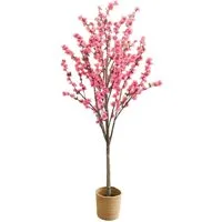 Kunstbaum Kunstpflanzen groß Kunstblumen künstliche Pflanzen 150 cm mit Korb Kirschbaum, SEHAUSEU, Blütenbaum, Kirschblütenbaum