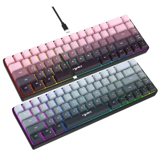 HXSJ 68 Keys Wired Gaming Keyboard Gradient Color RGB Backlit Office Membrane keyboard USB Keyboards for PC Gamer
