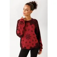 Aniston CASUAL Strickpullover mit fantasievollen Mustern bedruckt - NEUE KOLLEKTION