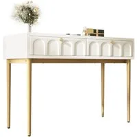 HAUSS SPOLE Sideboard 100x45x76.5cm Schminktisch mit 2 Schubladen für Schlafzimmer, Weiß