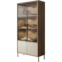 Lookway Standvitrine ISA Vitrine mit zwei Türen und LED-Beleuchtung Breite: 90 cm