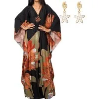 MOPUEA Strandkleid Maxikleid Strand-Tunika Bikini-Überwurf Beachwear Boho-Strandkleid (Set, 1-tlg., Ideales Geschenk für besondere Frauen) Raffiniertes Design mit schmeichelnden Details