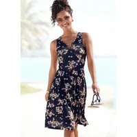LASCANA Jerseykleid mit Blumendruck und breiten Trägern geblümtes Sommerkleid, Strandkleid, Druckkleid, Viskosekleid