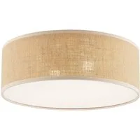 OTTO home Deckenleuchte Mikka, ohne Leuchtmittel, mit Leinenstoffschirm, Höhe 14 cm, E27, Leinen, Deckenlampe