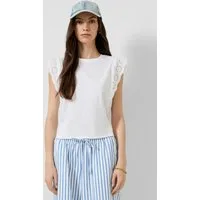 QS Muskelshirt T-Shirt Top mit Broderie Anglaise