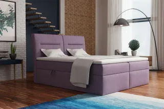 LAGERDEAL Boxspringbett Schlafzimmerbett LUAN 160x200cm in Stoff Soro Fuchsia...