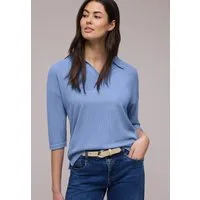 STREET ONE 3/4-Arm-Shirt mit Polokragen und V-Ausschnitt