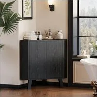 LuxusKollektion Eckkommode Eckschrank Sideboard Kommode Aufbewahrungsschrank 80x40x78cm Schwarz