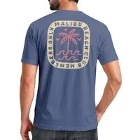 Neverless Print-Shirt Herren T-Shirt Backprint Surfer Style mit Grafik Aufdruck Malibu mit Print