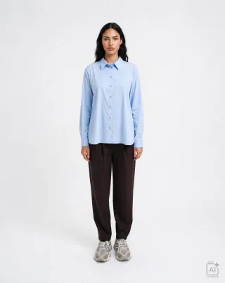 Smith&Soul - A-shape Shirt Colar Blouse Side slits light blue - Gr. - L