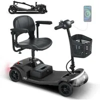 Rolipo Elektromobil Klappbar Elektromobil für Senioren und Erwachsene 12AH Akku,15-20km, 250 W, 6 km/h, Reichweite Elektroroller mit Sitz und Korb Elektro Scooter bis 136kg