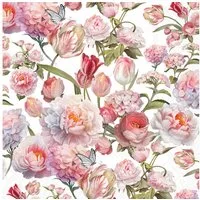Ambiente Luxury Paper Products Papierserviette, Servietten Papier 33x33cm 3-lagig Rosen & Tulpen Blumen Motiv 20 Stk.