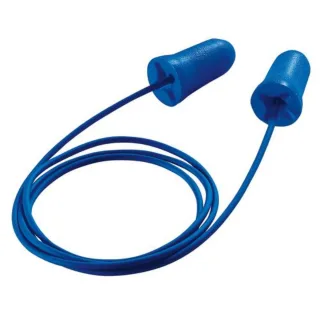 uvex com4-fit Gehörschutzstöpsel mit Kordel SNR 33 dB 100 Paar im Beutel blau S - 2212073
